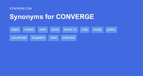 convergence antonyms|CONVERGE Synonyms: 46 Similar and Opposite Words.